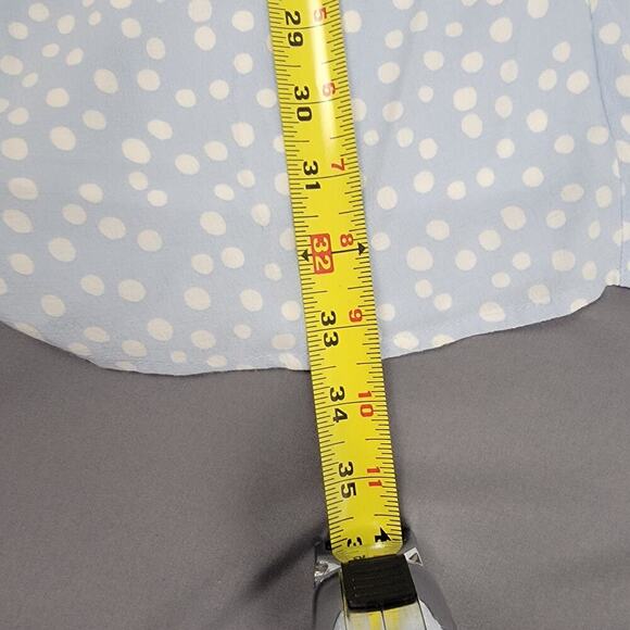 ZARA Mini Dress M Polka Dot Puff Sleeve Ruched Front Picnic Style - Picture 7 of 7